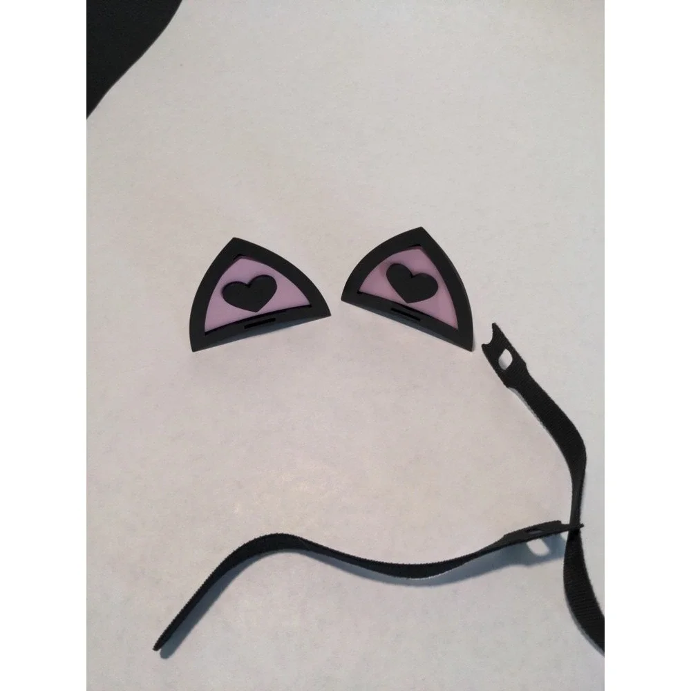 Cat Kitty Ears With‎ Straps Bought for Razer Kraken Gaming Headphones Pink